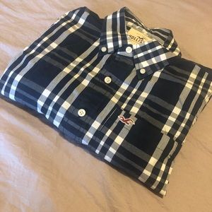 Men’s Large Navy Blue Hollister Dress Shirt